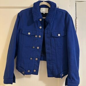 Phillip Lim Blue Women's Jacket with Sherpa Collar